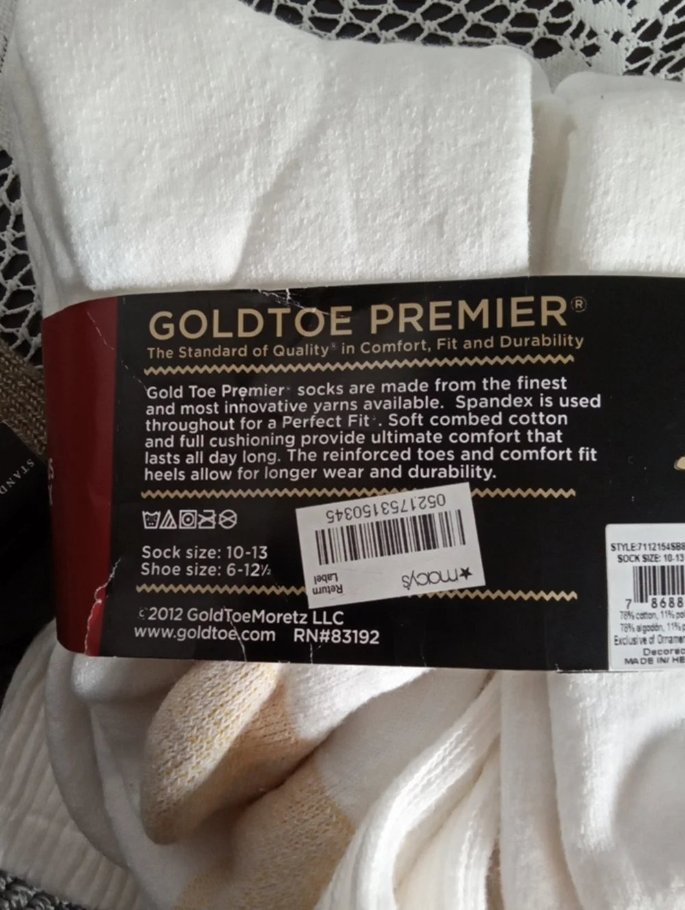 Gold Toe Men’s Crew & No-Show Sock Pack – White, Gray, Black, Tan Size Shoe 6-12